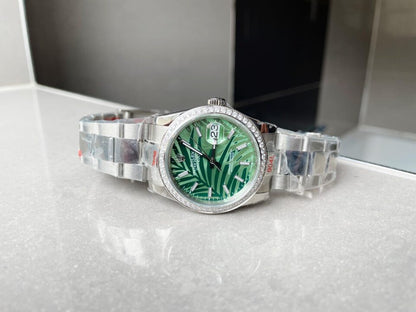 GMF Factory 1:1 Rolex DateJust 36 SS 126284 Diamonds Bezel Best Edition New Green Dial A2824