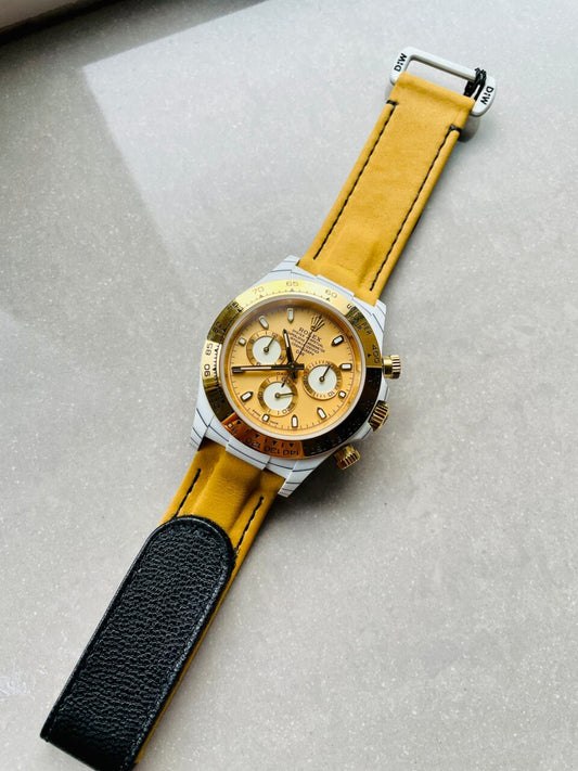 DIWF Factory 1:1 Rolex Daytona DIW White Carbon/YG  Best Edition Gold Dial A7750